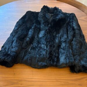 100%rabbit fur coat with 100% nylon taffeta lining